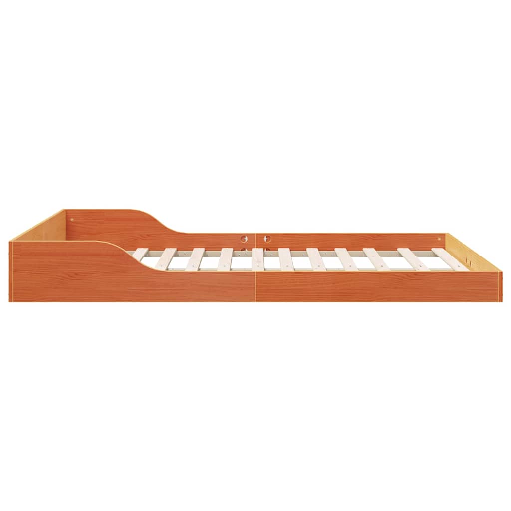vidaXL Bed Frame Wax Brown 120 x 200 cm Solid Pine Wood