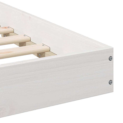 vidaXL Bed Frame White 140 x 190 cm Solid Pine Wood