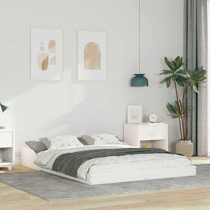 vidaXL Bed Frame White 140 x 190 cm Solid Pine Wood