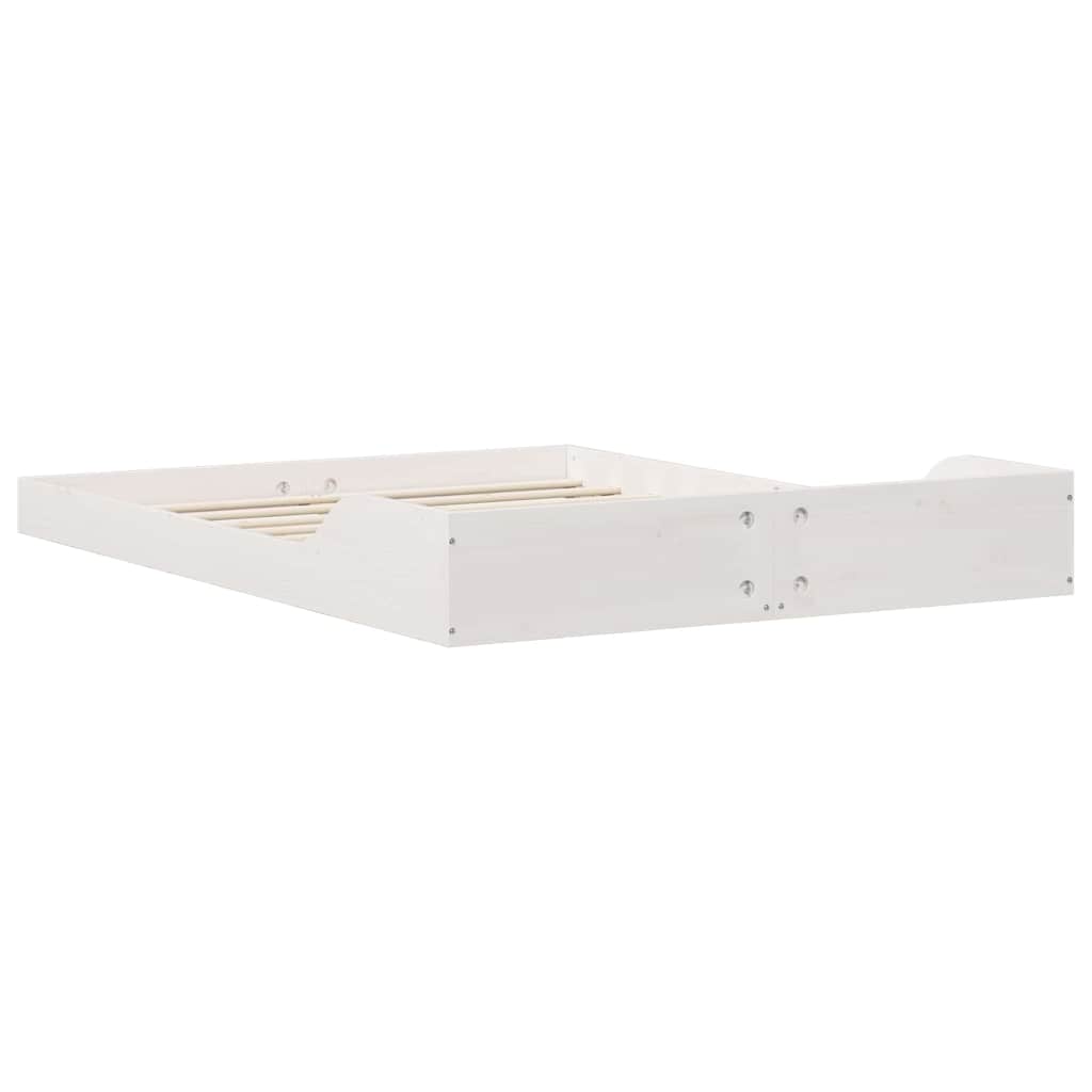 vidaXL Bed Frame White 140 x 190 cm Solid Pine Wood