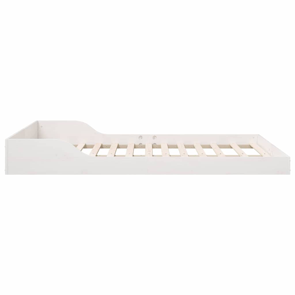 vidaXL Bed Frame White 135 x 190 cm Solid Pine Wood