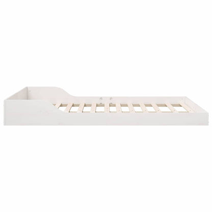 vidaXL Bed Frame White 135 x 190 cm Solid Pine Wood