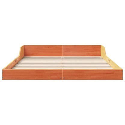 vidaXL Bed Frame Wax Brown 120 x 190 cm Solid Pine Wood