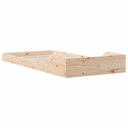 vidaXL Bed Frame Natural 100 x 200 cm Solid Pine Wood
