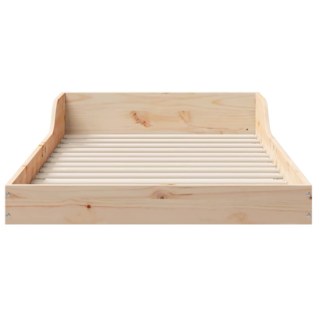vidaXL Bed Frame Natural 100 x 200 cm Solid Pine Wood
