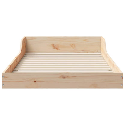vidaXL Bed Frame Natural 100 x 200 cm Solid Pine Wood