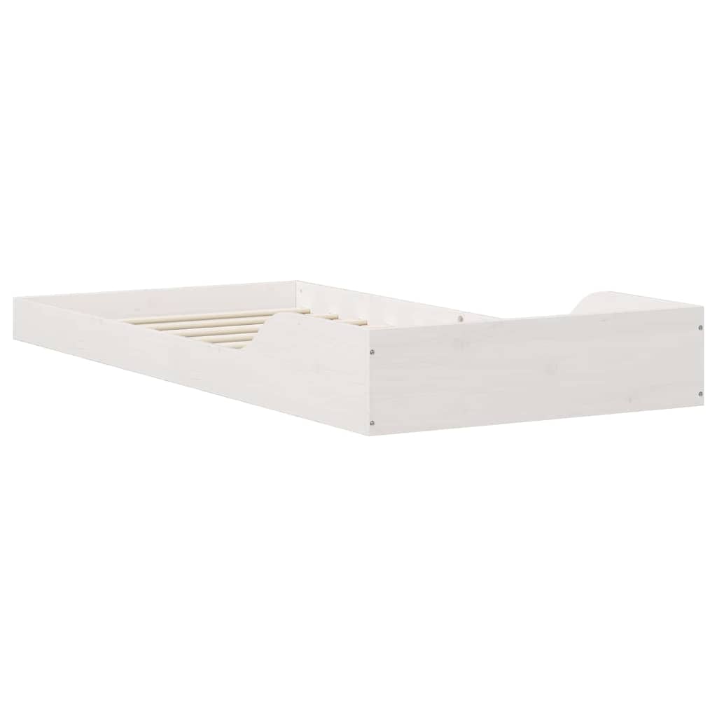 vidaXL Bed Frame White 90 x 200 cm Solid Pine Wood