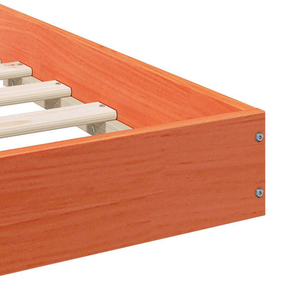 vidaXL Bed Frame Wax Brown 90 x 200 cm Solid Pine Wood