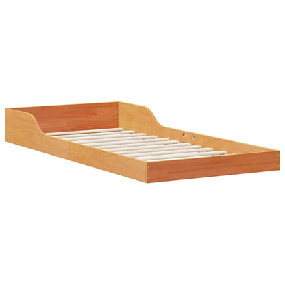vidaXL Bed Frame Wax Brown 90 x 200 cm Solid Pine Wood