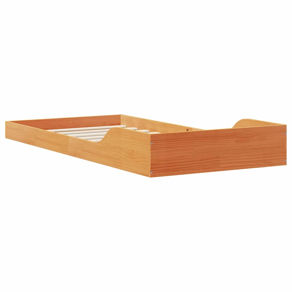 vidaXL Bed Frame Wax Brown 90 x 200 cm Solid Pine Wood