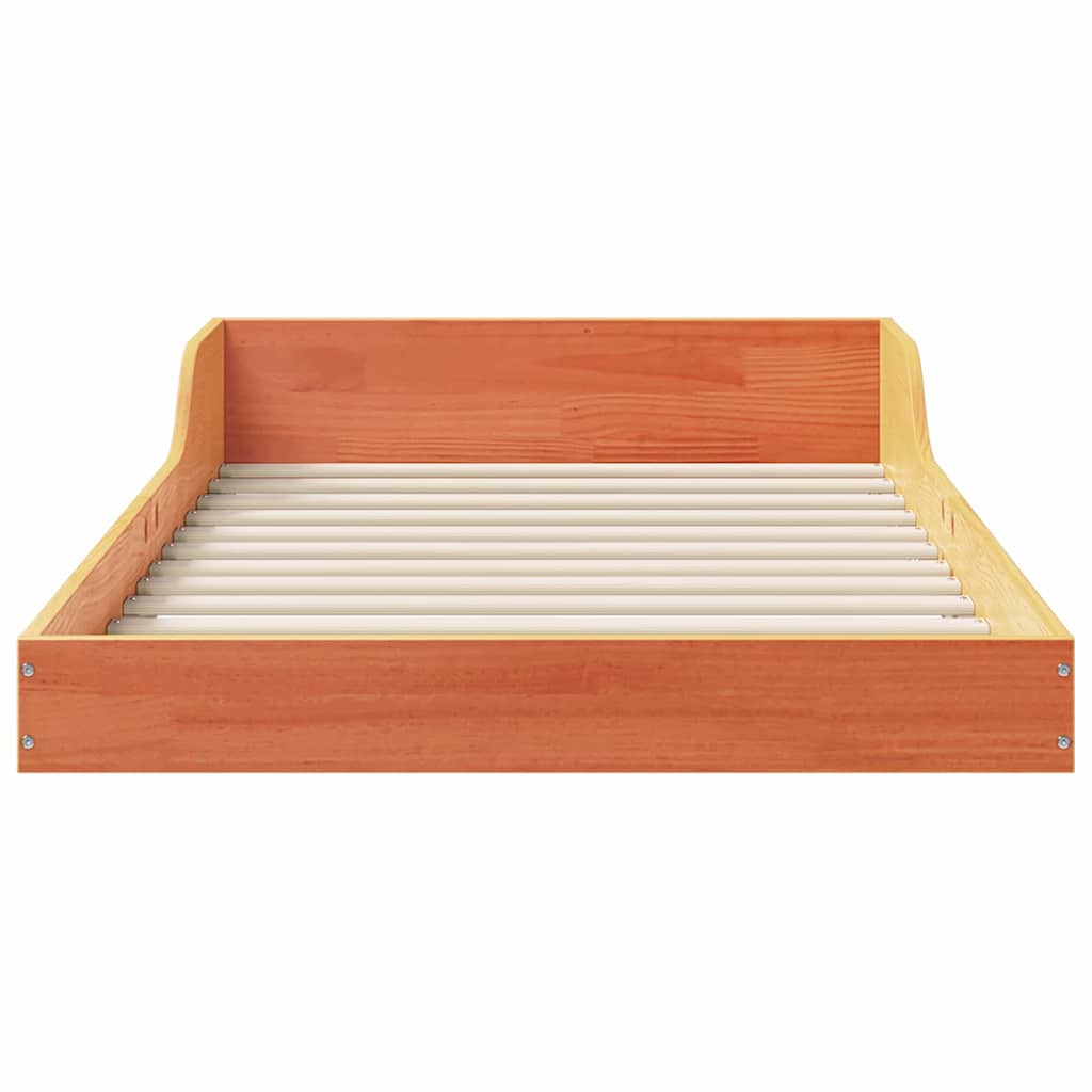 vidaXL Bed Frame Wax Brown 90 x 200 cm Solid Pine Wood