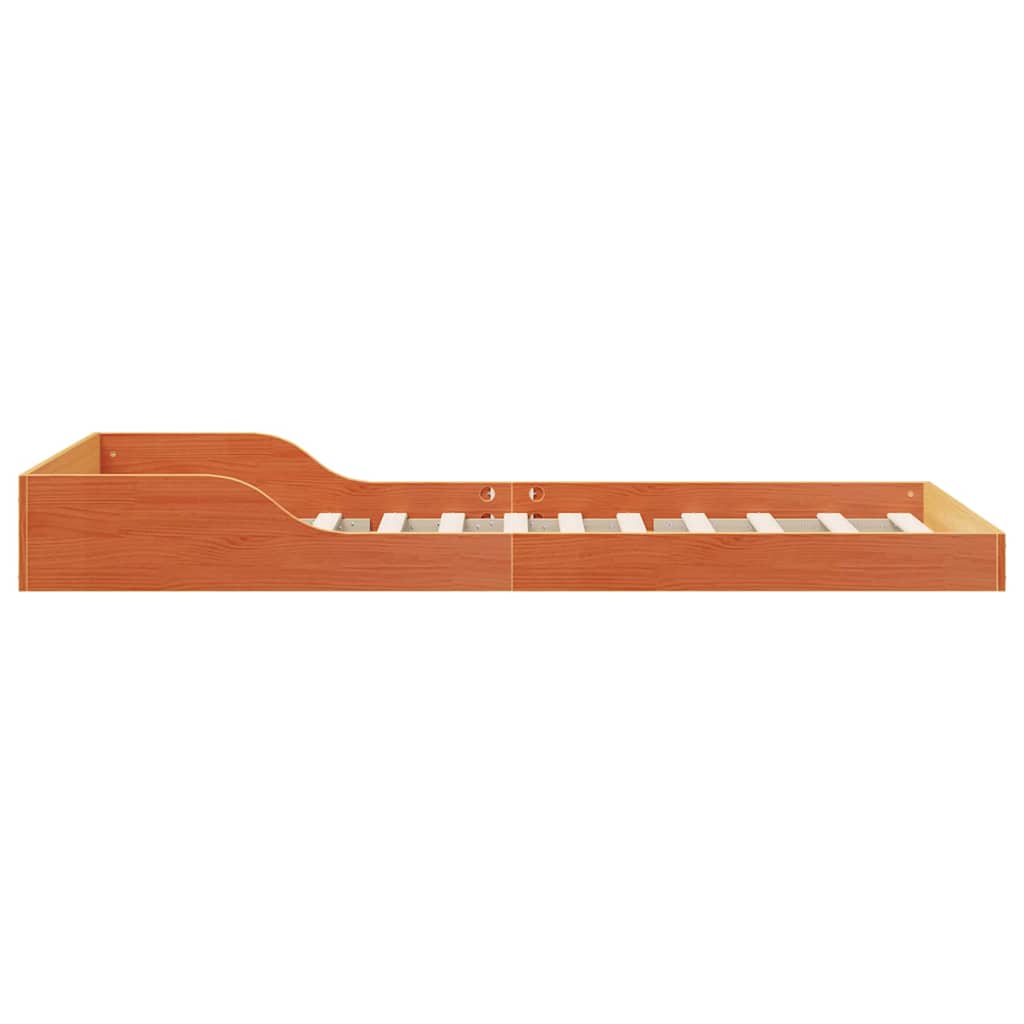 vidaXL Bed Frame Wax Brown 90 x 200 cm Solid Pine Wood