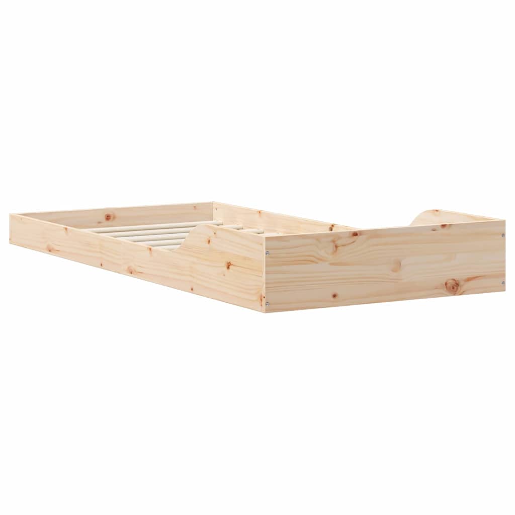 vidaXL Bed Frame Natural 90 x 190 cm Solid Pine Wood