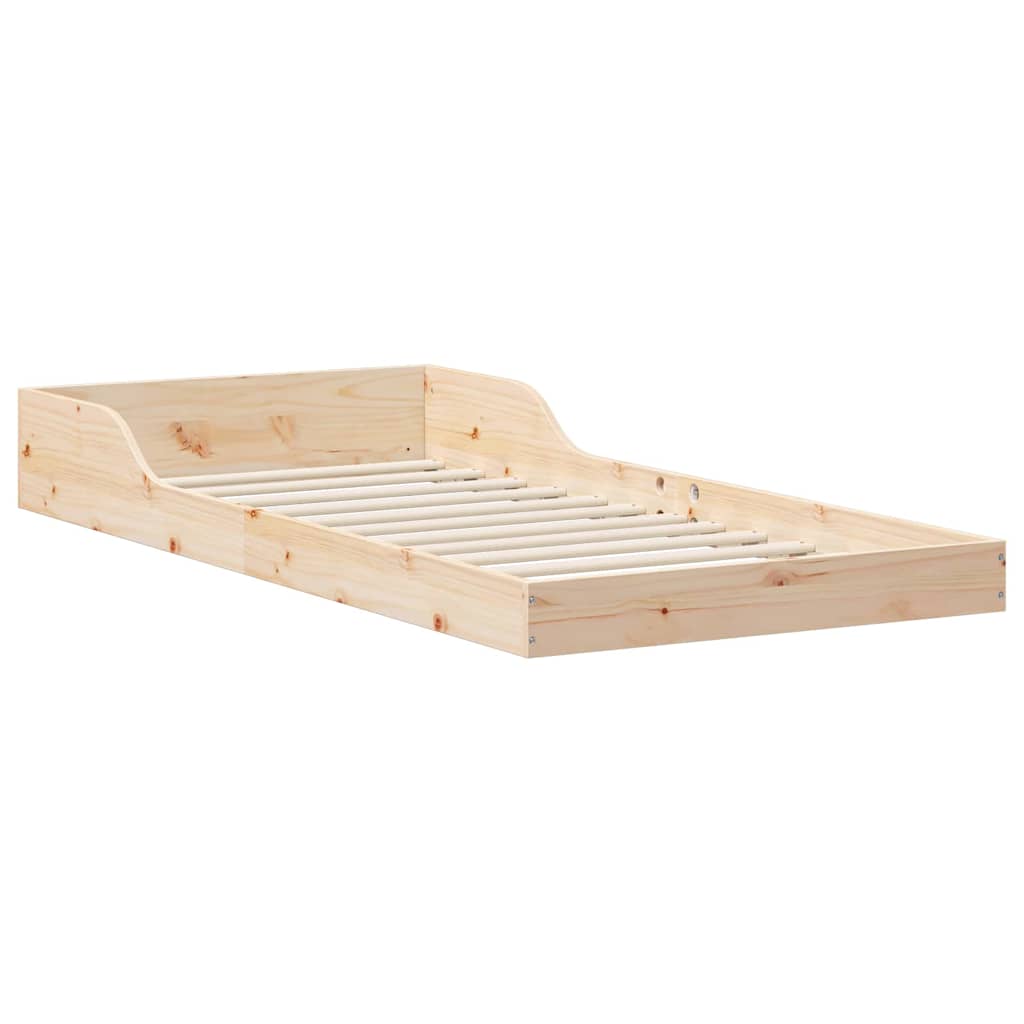 vidaXL Bed Frame Natural 75 x 190 cm Solid Pine Wood
