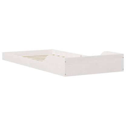 vidaXL Bed Frame White 90 x 210 cm Solid Pine Wood