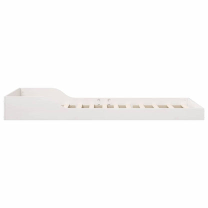 vidaXL Bed Frame White 90 x 210 cm Solid Pine Wood
