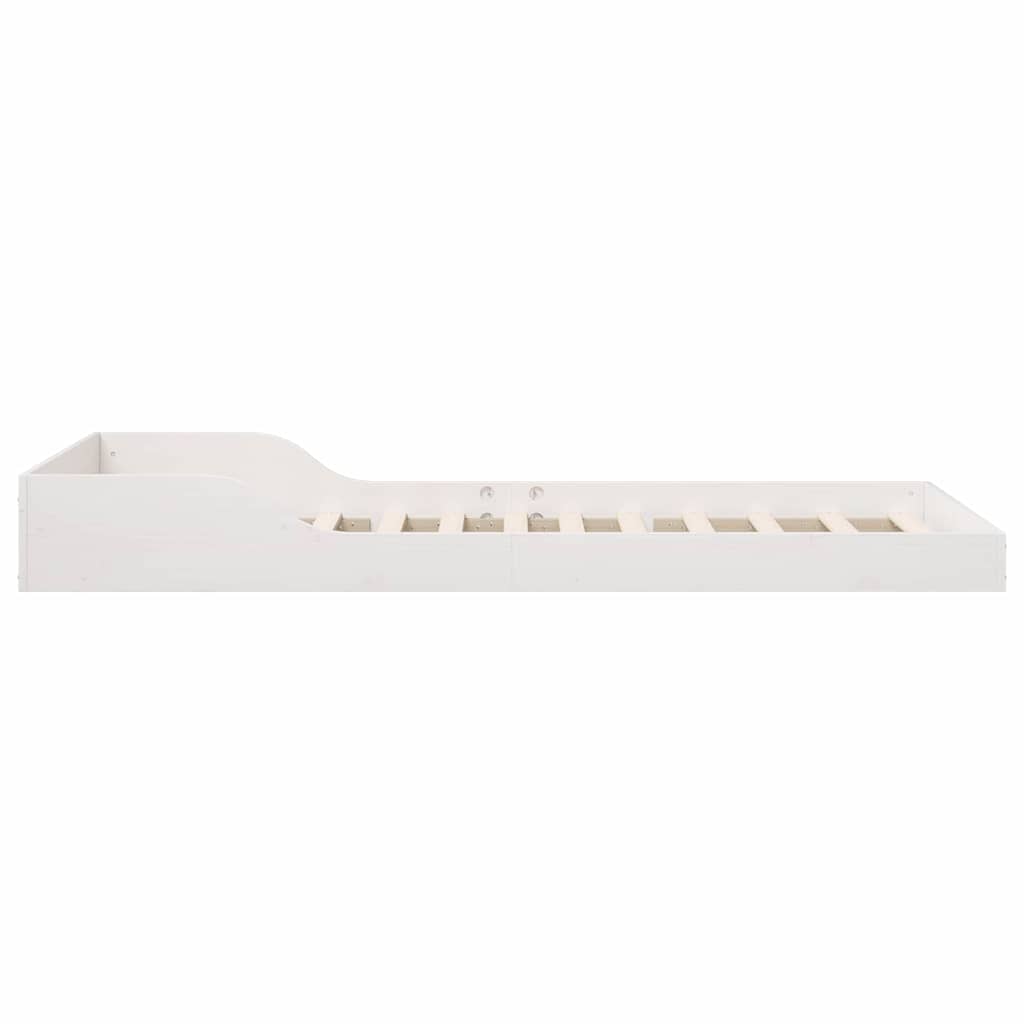 vidaXL Bed Frame White 100 x 210 cm Solid Pine Wood