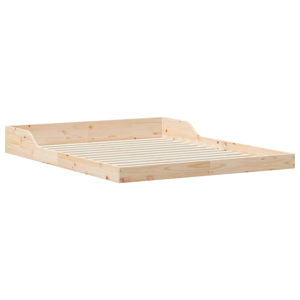 vidaXL Bed Frame Brown 140 x 210 cm Solid Pine Wood