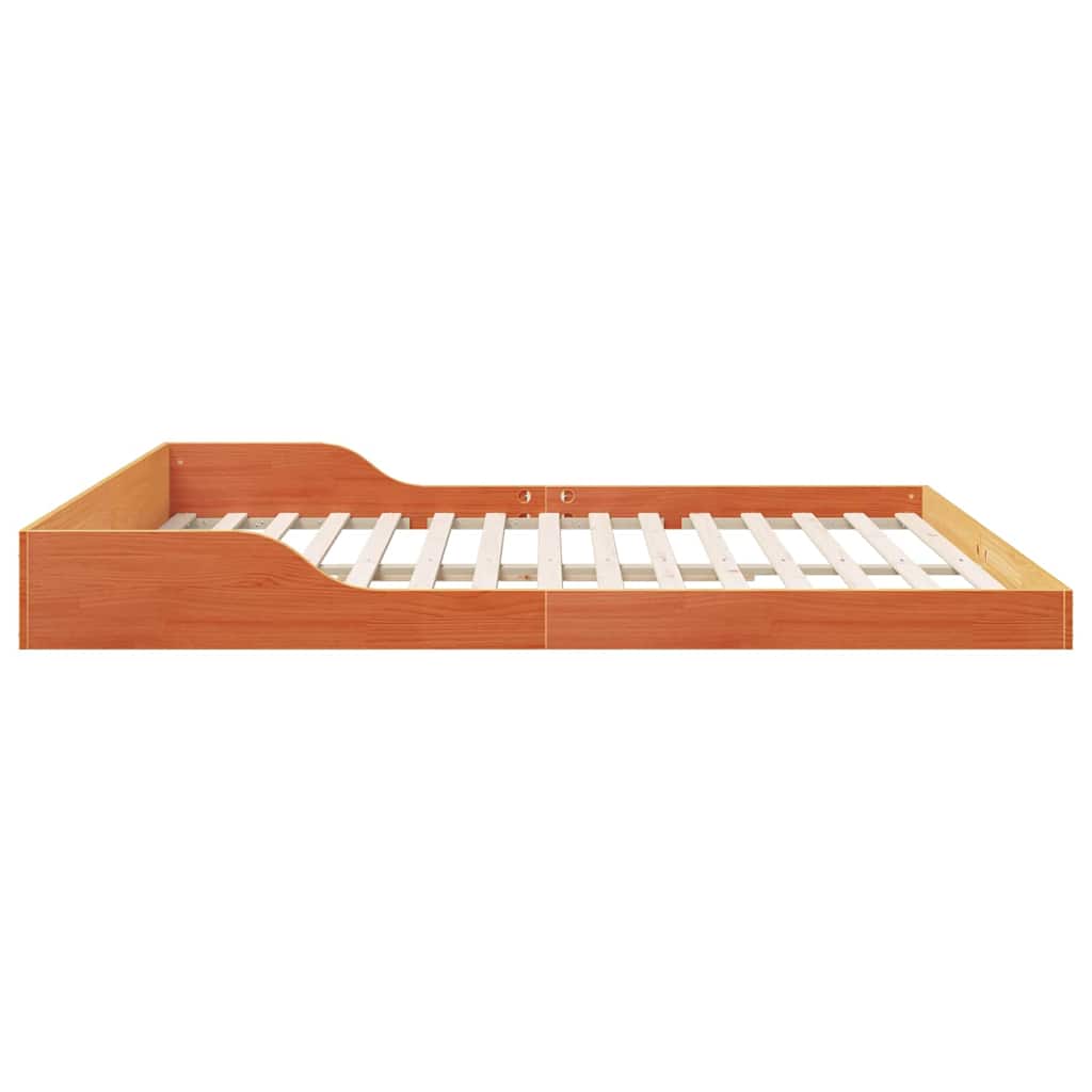 vidaXL Bed Frame Wax Brown 180 x 210 cm Solid Pine Wood