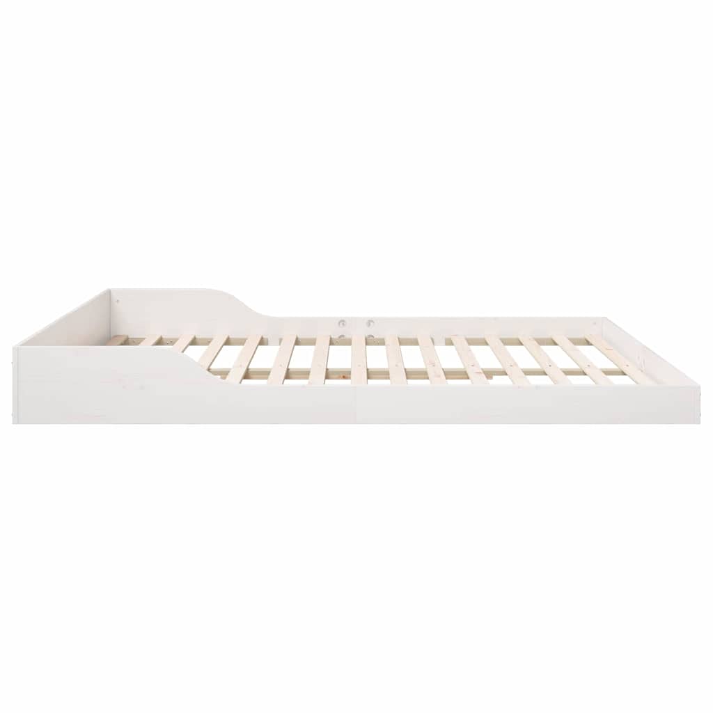 vidaXL Bed Frame White 200 x 210 cm Solid Pine Wood