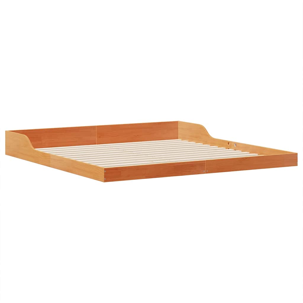 vidaXL Bed Frame Wax Brown 200 x 210 cm Solid Pine Wood