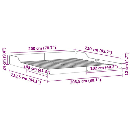vidaXL Bed Frame Wax Brown 200 x 210 cm Solid Pine Wood