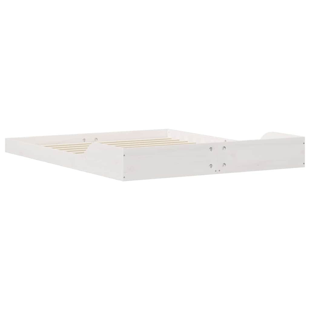vidaXL Bed Frame White 160 x 220 cm Solid Pine Wood