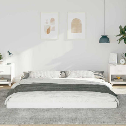 vidaXL Bed Frame White 200 x 220 cm Solid Pine Wood