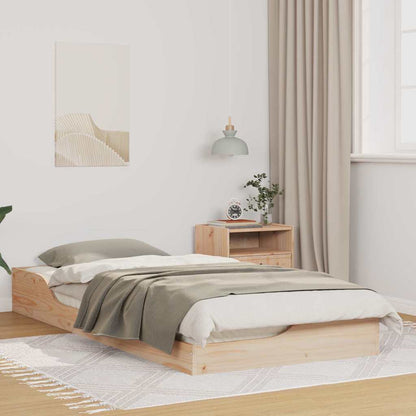 vidaXL Bed Frame Brown 100 x 200 cm Solid Pine Wood