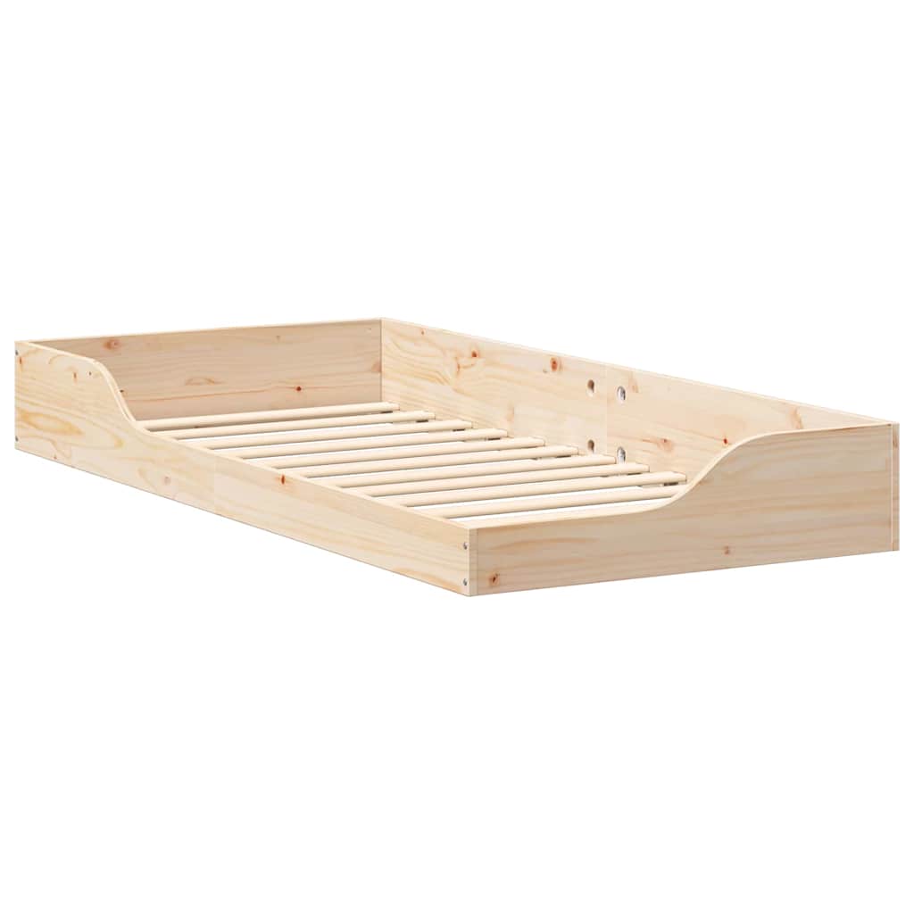 vidaXL Bed Frame Brown 100 x 200 cm Solid Pine Wood