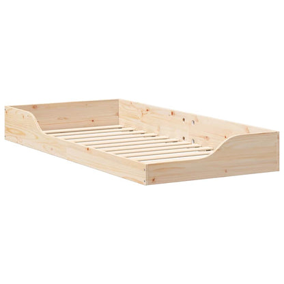 vidaXL Bed Frame Brown 100 x 200 cm Solid Pine Wood