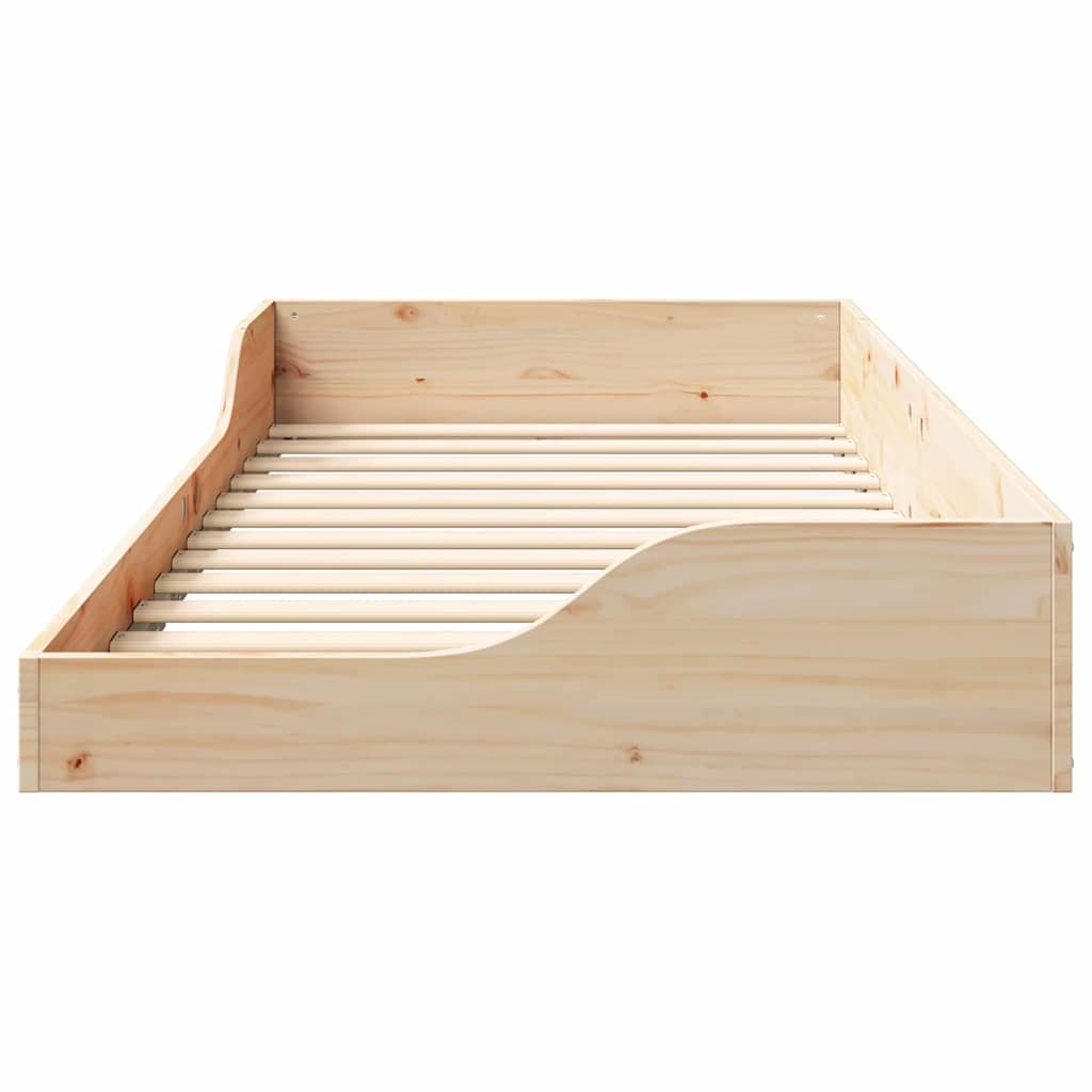 vidaXL Bed Frame Brown 100 x 200 cm Solid Pine Wood