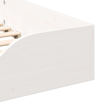 vidaXL Bed Frame White 100 x 200 cm Solid Pine Wood