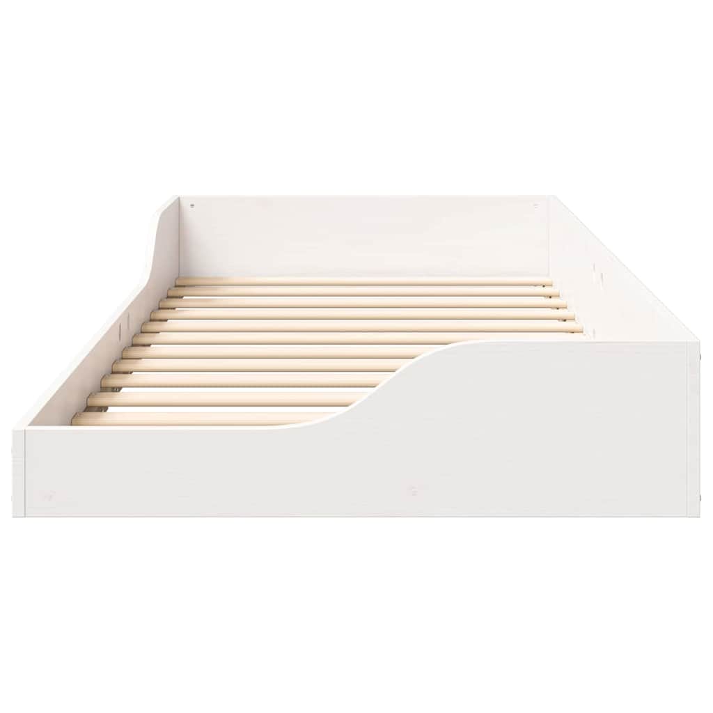 vidaXL Bed Frame White 100 x 200 cm Solid Pine Wood