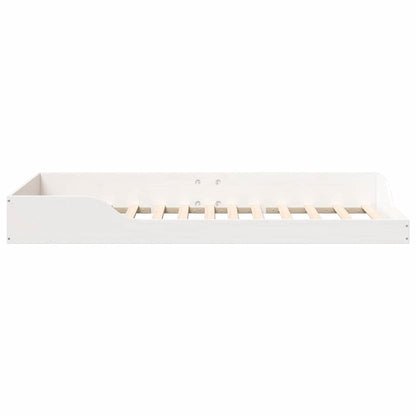 vidaXL Bed Frame White 100 x 200 cm Solid Pine Wood