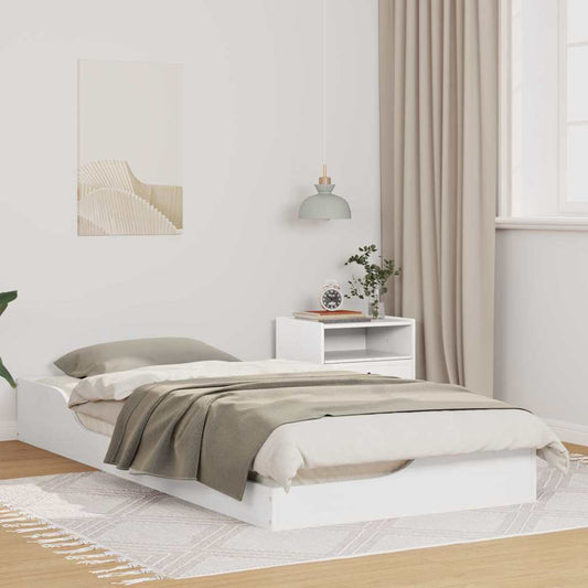 vidaXL Bed Frame White 90 x 200 cm Solid Pine Wood