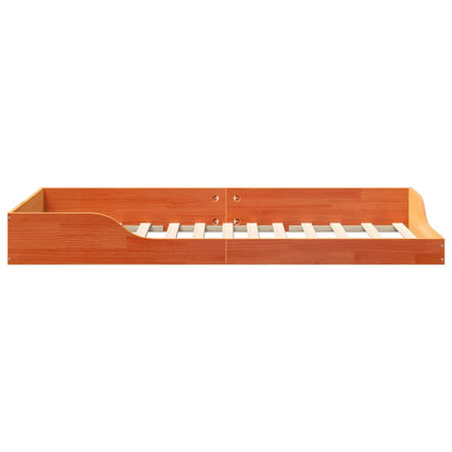 vidaXL Bed Frame Wax Brown 90 x 200 cm Solid Pine Wood