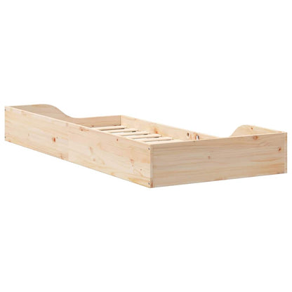 vidaXL Bed Frame Brown 80 x 200 cm Solid Pine Wood