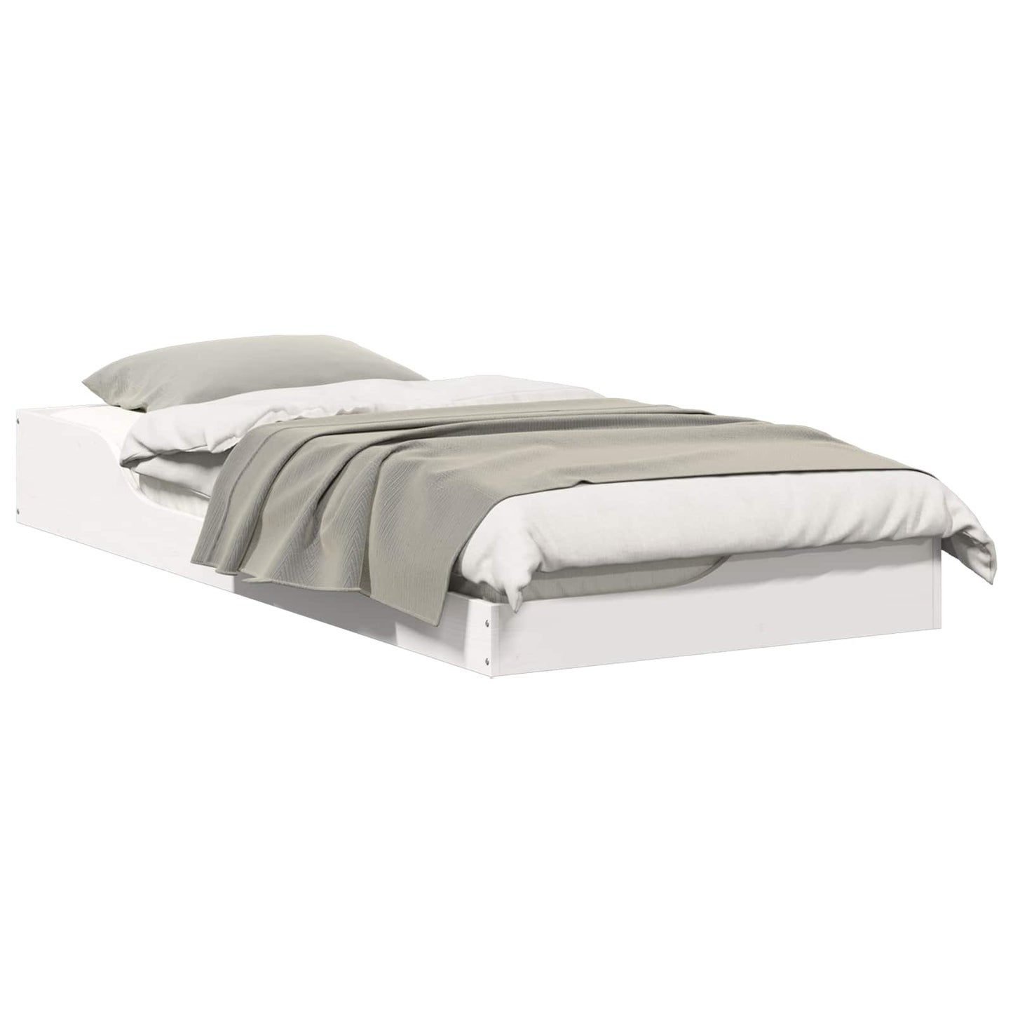 vidaXL Bed Frame White 80 x 200 cm Solid Pine Wood