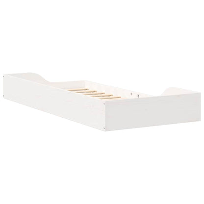 vidaXL Bed Frame White 80 x 200 cm Solid Pine Wood