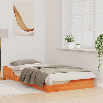 vidaXL Bed Frame Wax Brown 80 x 200 cm Solid Pine Wood