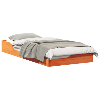 vidaXL Bed Frame Wax Brown 80 x 200 cm Solid Pine Wood
