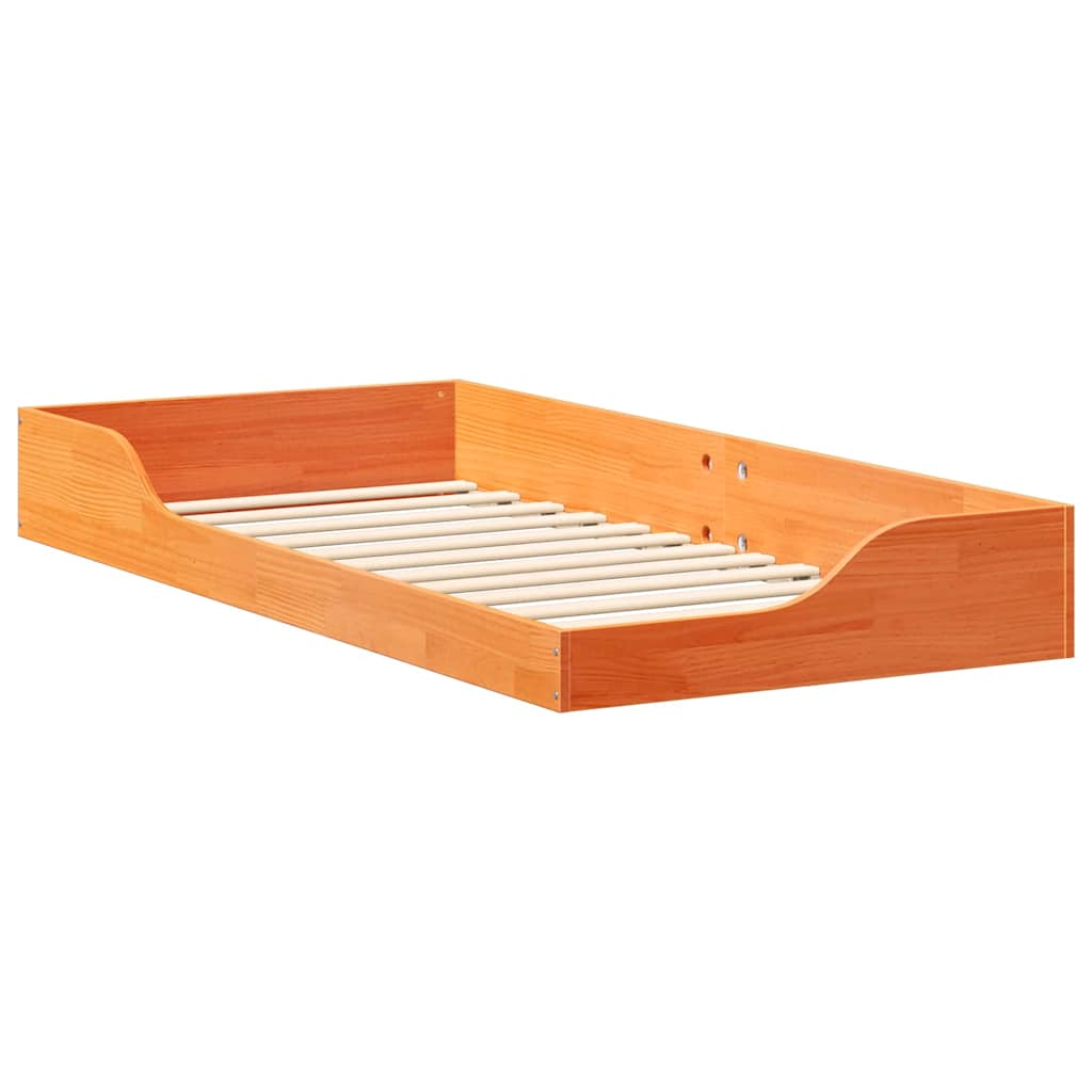 vidaXL Bed Frame Wax Brown 80 x 200 cm Solid Pine Wood