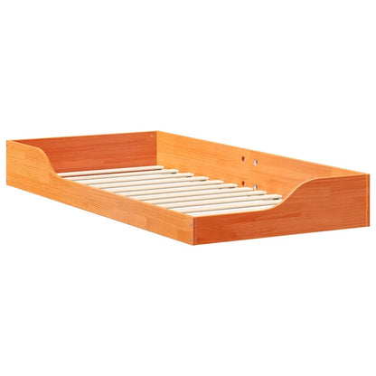 vidaXL Bed Frame Wax Brown 80 x 200 cm Solid Pine Wood