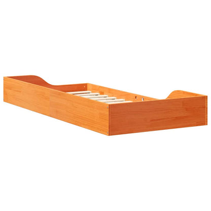 vidaXL Bed Frame Wax Brown 80 x 200 cm Solid Pine Wood