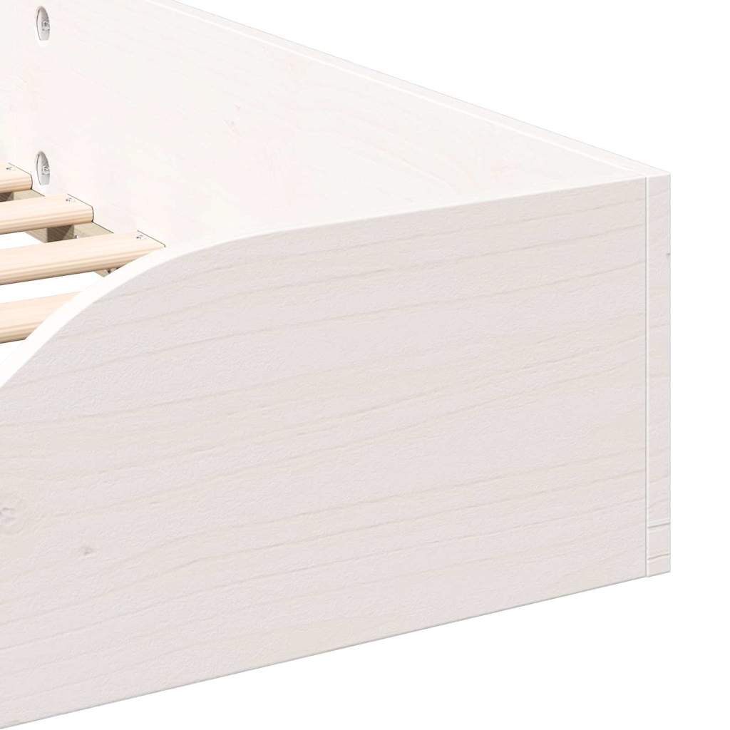vidaXL Bed Frame White 90 x 190 cm Solid Pine Wood