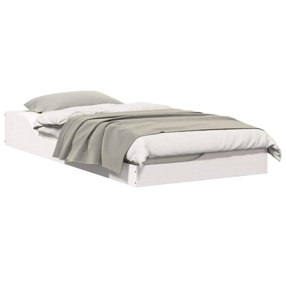 vidaXL Bed Frame White 90 x 190 cm Solid Pine Wood