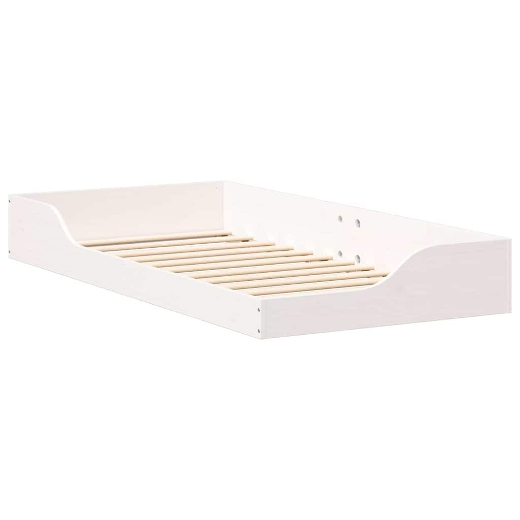 vidaXL Bed Frame White 90 x 190 cm Solid Pine Wood