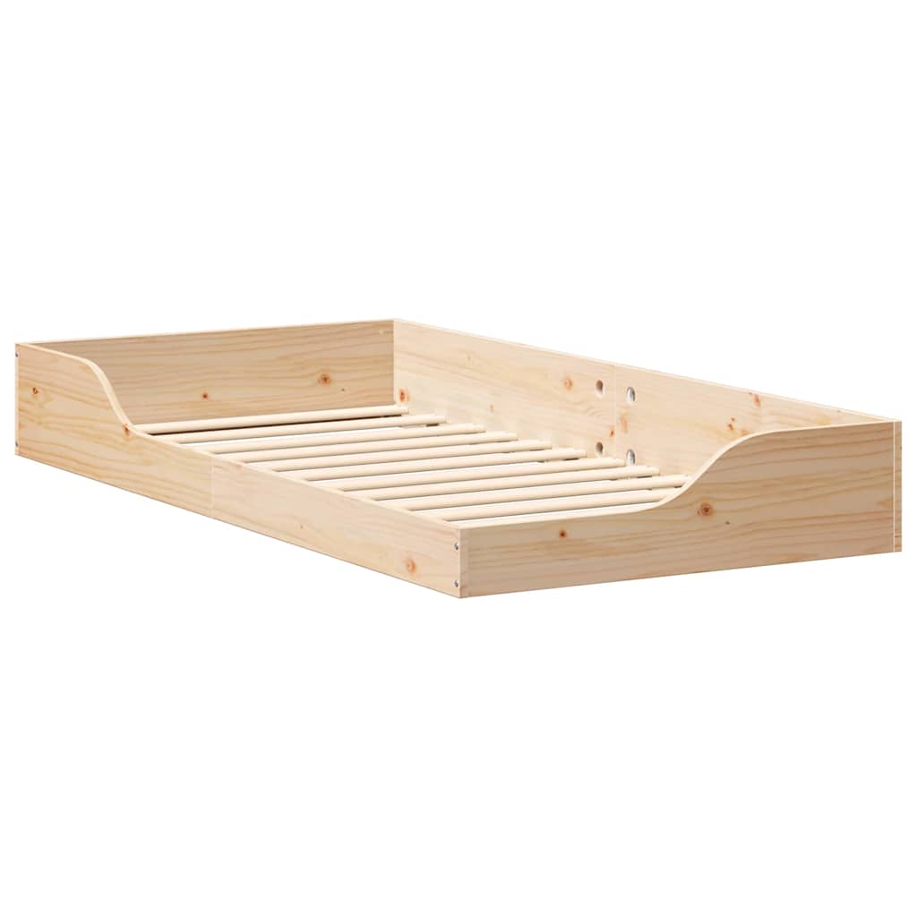 vidaXL Bed Frame Brown 75 x 190 cm Solid Pine Wood