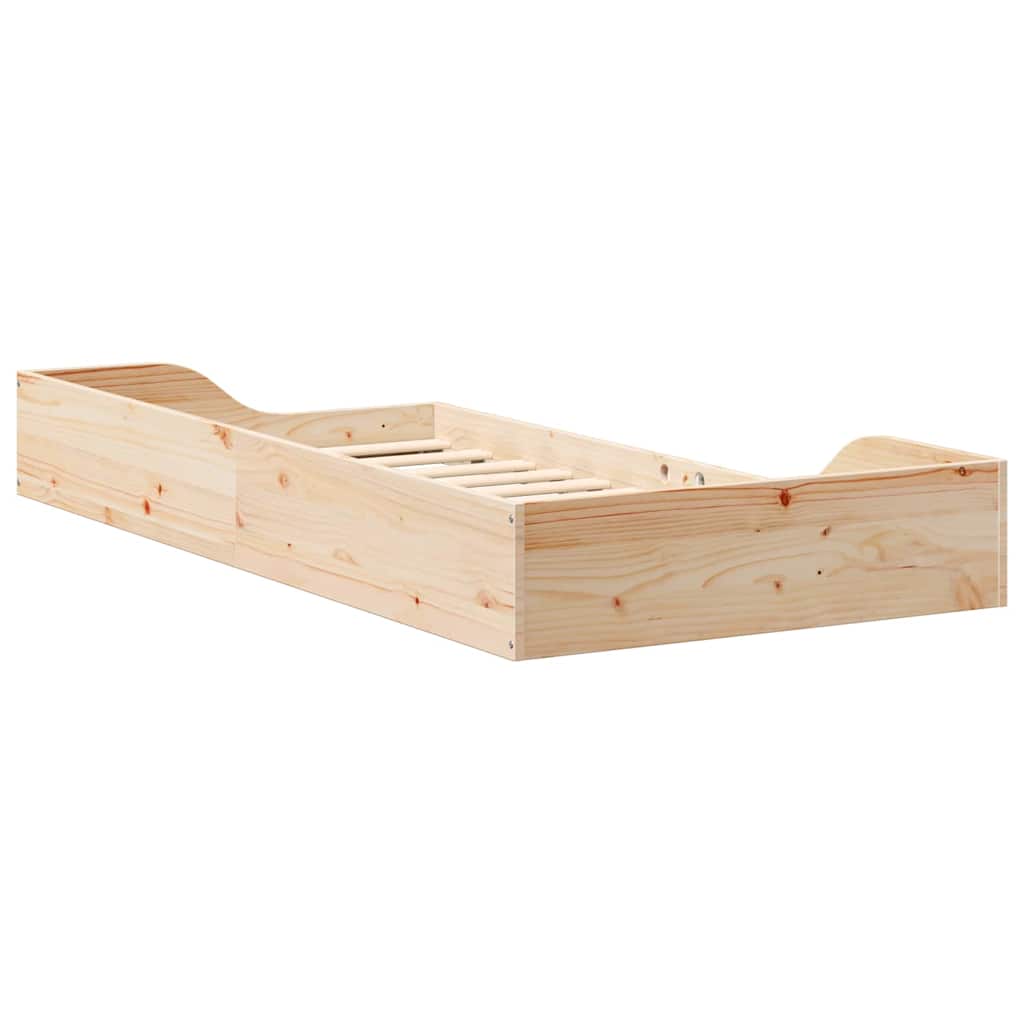 vidaXL Bed Frame Brown 75 x 190 cm Solid Pine Wood